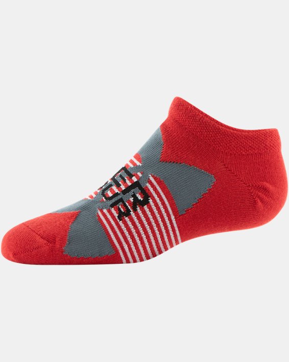 Boys' UA Essential Lite No-Show Socks 6-Pack, Red, pdpMainDesktop image number 1